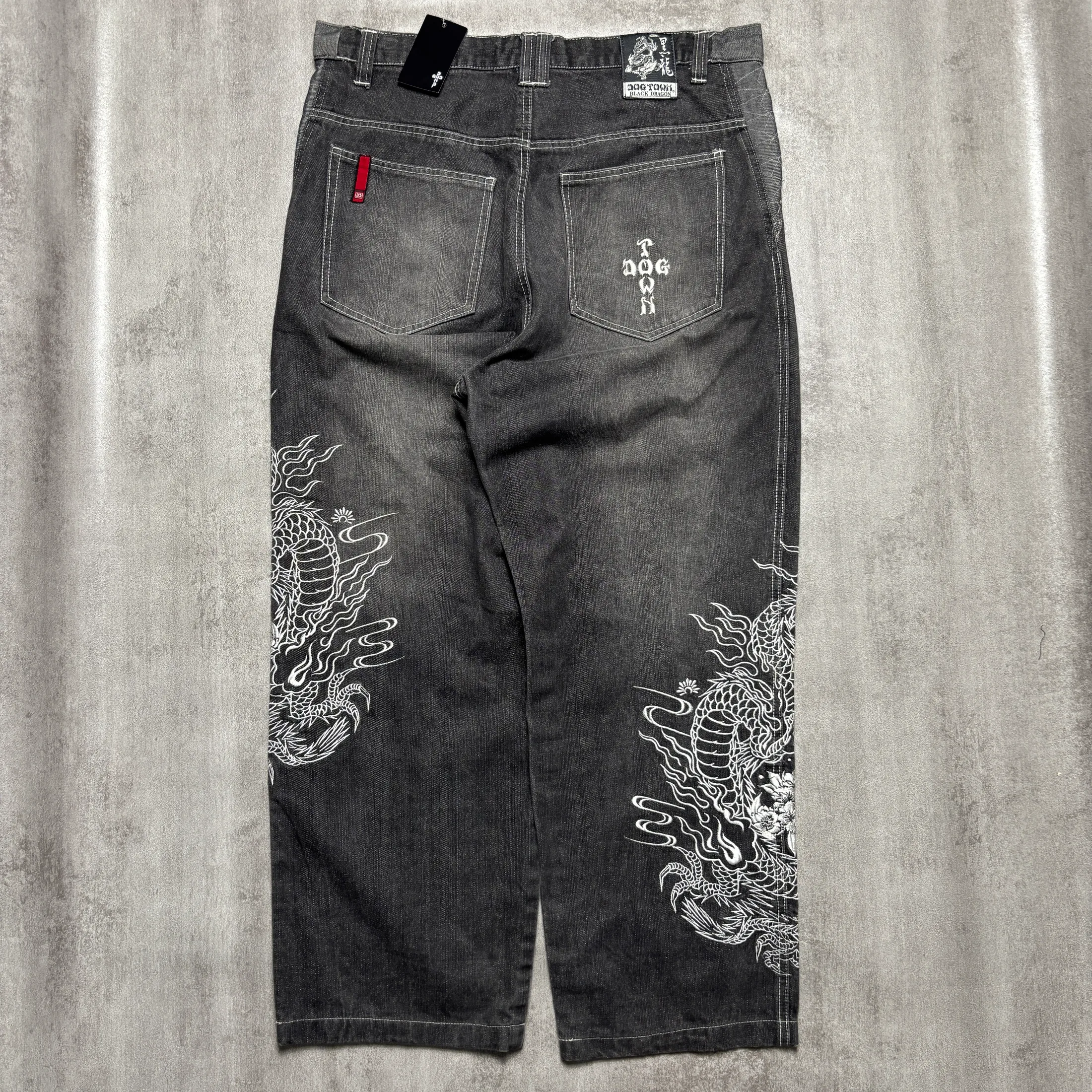 DOG TOWN EMBROIDERY DRAGON DOUBLE SIDE JEANS 3