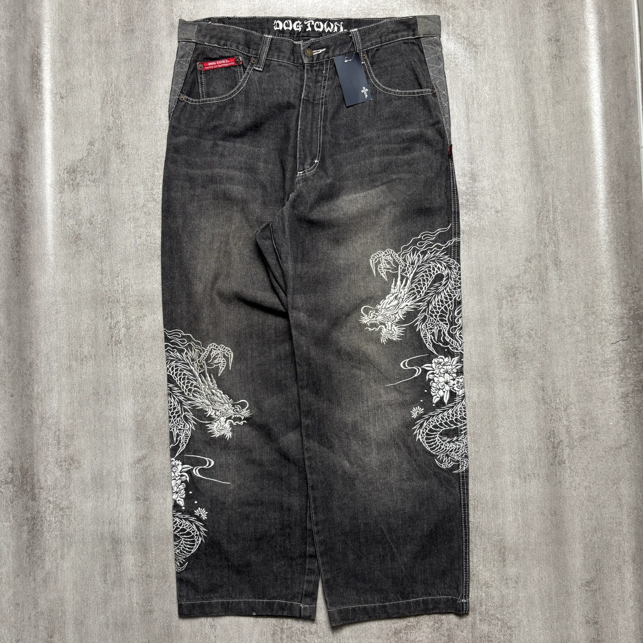DOG TOWN EMBROIDERY DRAGON DOUBLE SIDE JEANS