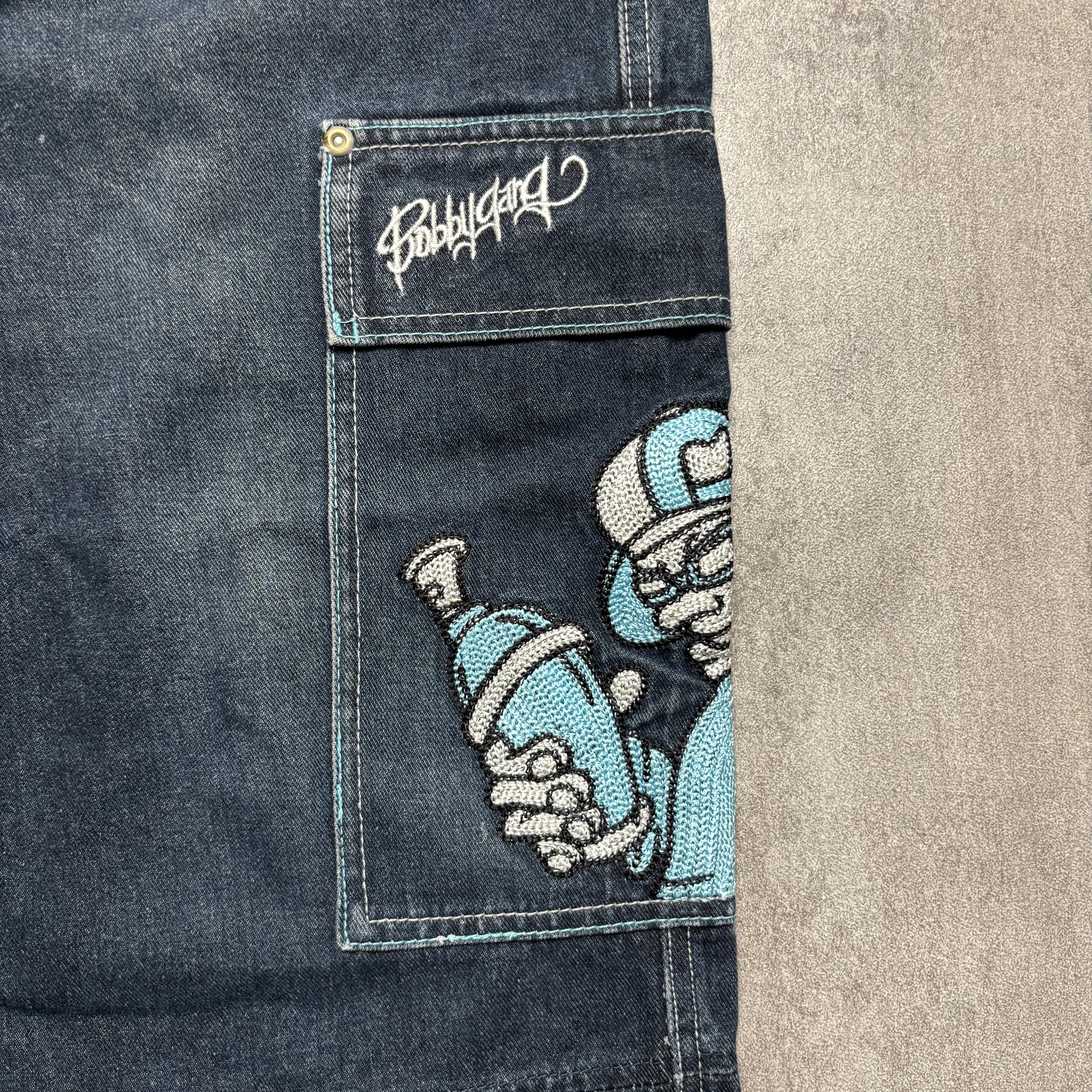 VTG BOBBY GANG ART LONG JEANS detail view